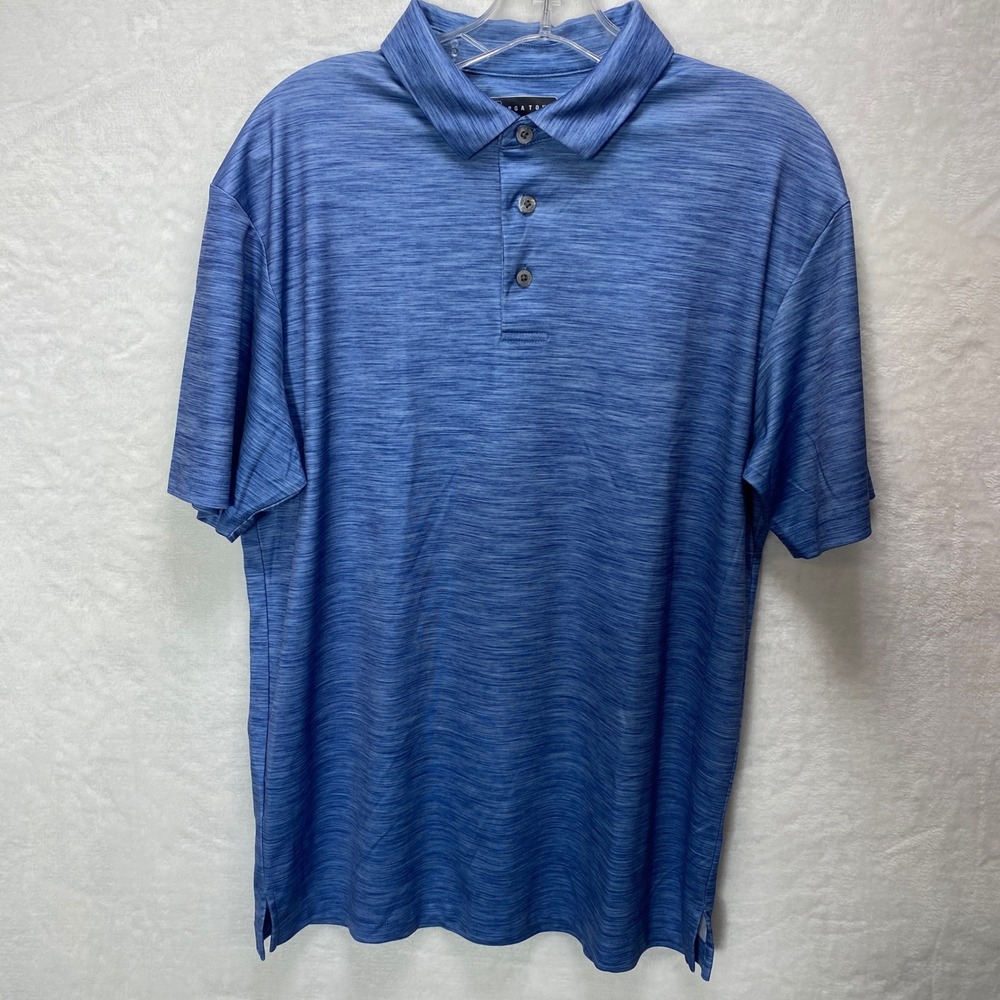 PGA TOUR Mens Blue 3 Button Golf Polo Shirt Short Sleeve Performance Size M